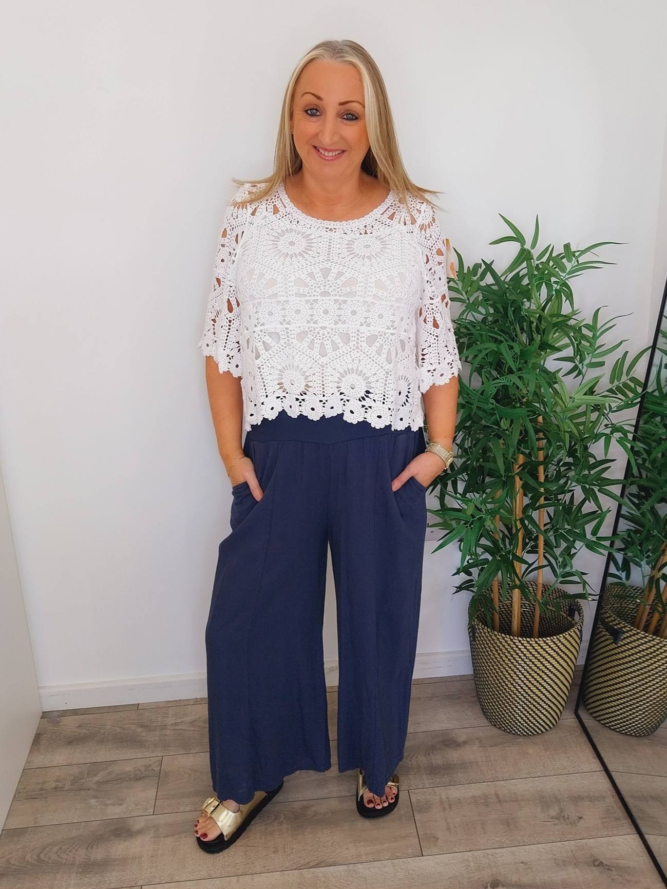 The Cari Crochet Top - White