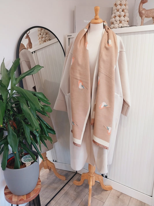 HENLEY Beige Duster Coat + Robin Scarf Set