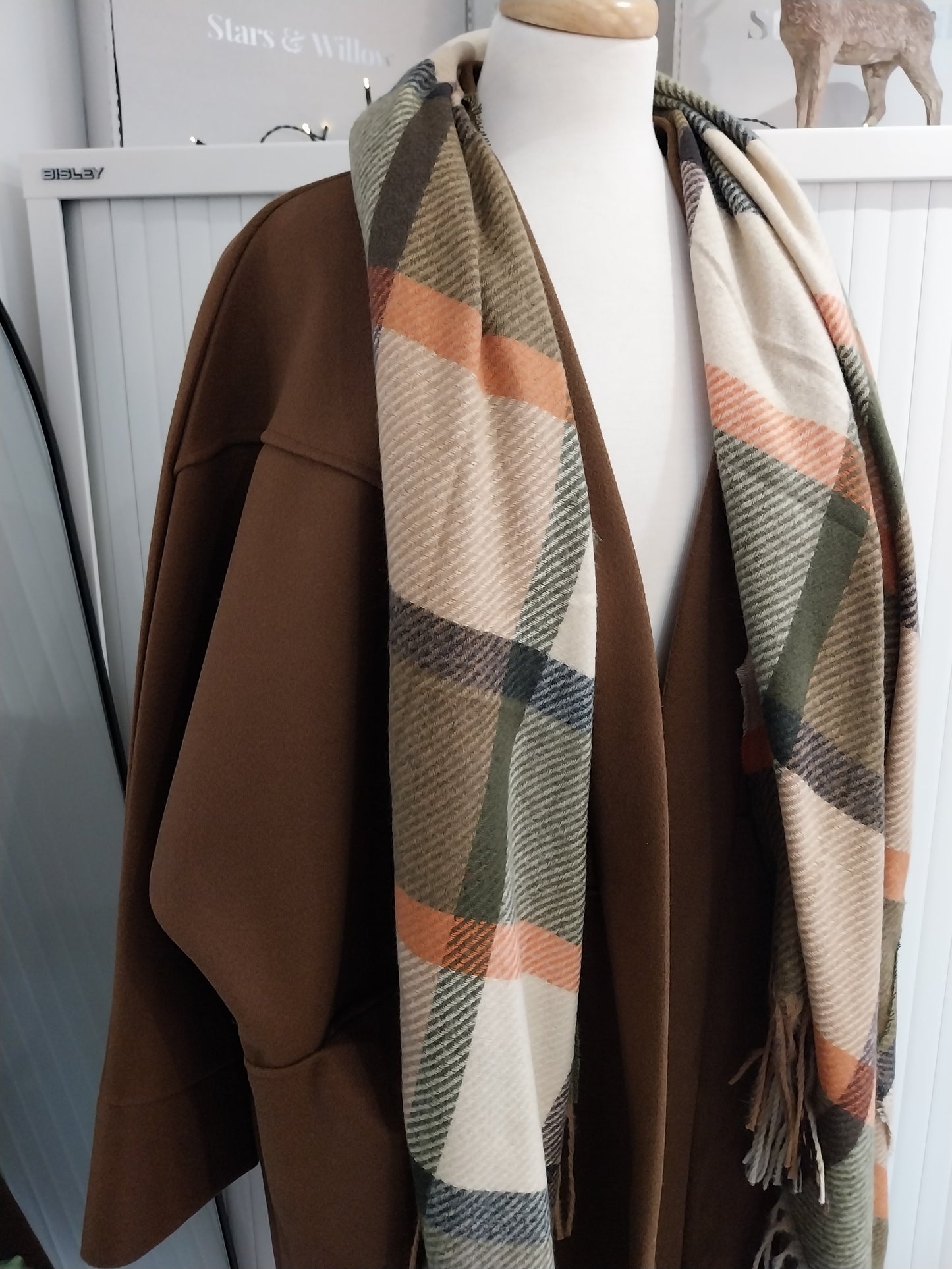 HENLEY Chocolate Duster Coat + Scarf Set