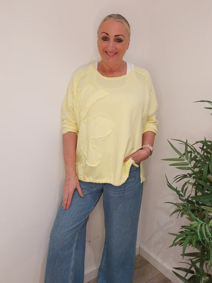 The Willow Broderie Top - Lemon